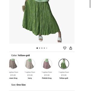 Elegant Green Pleated Skirt